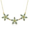 Genuine 4.2 ctw Green Amethyst Necklace Jewelry 14KT Yellow Gold - REF-60N7R
