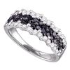 1.1 CTW Black Color Diamond Ring 10KT White Gold - REF-58K4W