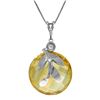 Genuine 5.32 ctw Citrine & Diamond Necklace Jewelry 14KT White Gold - REF-31P2H