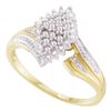 Image 1 : 0.12 CTW Prong-set Diamond Oval Cluster Ring 10KT Yellow Two-tone Gold - REF-18W2K