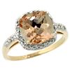 Image 1 : Natural 2.09 ctw Morganite & Diamond Engagement Ring 10K Yellow Gold - REF-44K2R