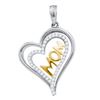 0.21 CTW Diamond Mom Mother Heart Pendant 10KT Two-tone Gold - REF-22N4F