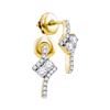 0.25 CTW Diamond 2-stone Earrings 14KT Yellow Gold - REF-26X3Y