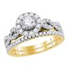 0.99 CTW Diamond EGL Bridal Wedding Engagement Ring 14KT Yellow Gold - REF-142H4M