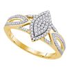 0.25 CTW Diamond Cluster Bridal Wedding Engagement Ring 10KT Yellow Gold - REF-24Y2X