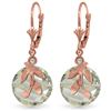 Genuine 10.63 ctw Green Amethyst & Diamond Earrings Jewelry 14KT Rose Gold - REF-44Z7N