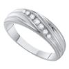 0.16 CTW Mens Diamond Wedding Ring 10KT White Gold - REF-22H4M