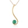 Genuine 0.55 ctw Emerald Necklace Jewelry 14KT Yellow Gold - REF-30K2V