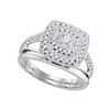 0.33 CTW Square Diamond Bridal Wedding Engagement Ring 10KT White Gold - REF-56N2F