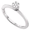 0.12 CTW Diamond Cluster Bridal Engagement Ring 10KT White Gold - REF-13H4M