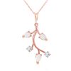 Genuine 0.60 ctw Opal & Aquamarine Necklace Jewelry 14KT Rose Gold - REF-32Z8N