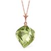 Genuine 13 ctw Green Amethyst Necklace Jewelry 14KT Rose Gold - REF-28T2A
