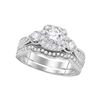 1 CTW Diamond Bridal Wedding Engagement Ring 14k White Gold - REF-194W9K