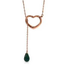 Genuine 3.3 ctw Emerald Necklace Jewelry 14KT Rose Gold - REF-37Y4F