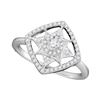 0.33 CTW Diamond Square Fashion Ring 10KT White Gold - REF-32M9H