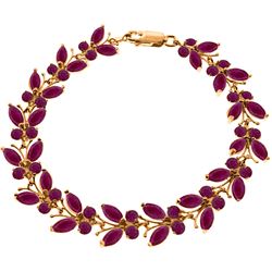 Genuine 16.5 ctw Ruby Bracelet Jewelry 14KT Rose Gold - REF-221M3T