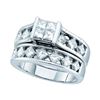 3 CTW Princess Diamond Bridal Engagement Ring 14KT White Gold - REF-387F2N