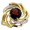 Natural 2.25 ctw garnet & Diamond Engagement Ring 14K Yellow Gold - REF-58Y9X