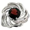 Natural 2.25 ctw garnet & Diamond Engagement Ring 14K White Gold - REF-58V9F