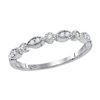 Image 1 : 0.17 CTW Diamond Milgrain Stackable Ring 10KT White Gold - REF-18X7Y