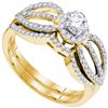 0.50 CTW Diamond Bridal Wedding Engagement Ring 10KT Yellow Gold - REF-52H4M