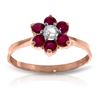 Image 1 : Genuine 0.50 ctw Ruby & Diamond Ring Jewelry 14KT Rose Gold - REF-42A2K