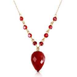 Genuine 14 ctw Ruby Necklace Jewelry 14KT Yellow Gold - REF-42H2X