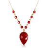 Image 1 : Genuine 14 ctw Ruby Necklace Jewelry 14KT Yellow Gold - REF-42H2X