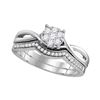 0.33 CTW Diamond Bridal Wedding Engagement Ring 10KT White Gold - REF-37K5W