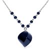 Genuine 16.25 ctw Sapphire Necklace Jewelry 14KT White Gold - REF-46H2X