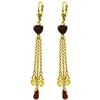 Genuine 9.5 ctw Garnet & Citrine Earrings Jewelry 14KT Yellow Gold - REF-62Y2F