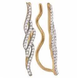 0.25 CTW Diamond Climber Earrings 10KT Yellow Gold - REF-22Y4X