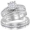 0.62 CTW His & Hers Diamond Soleil Cluster Matching Bridal Ring 14KT White Gold - REF-119M9H