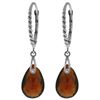 Genuine 6 ctw Garnet Earrings Jewelry 14KT White Gold - REF-30A6K