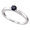 0.25 CTW Black Color Diamond Solitaire Bridal Ring 10KT White Gold - REF-12H8M