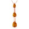 Genuine 1.71 ctw Citrine Necklace Jewelry 14KT Rose Gold - REF-27H5X