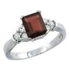 Image 1 : Natural 1.48 ctw garnet & Diamond Engagement Ring 10K White Gold - REF-43N3G