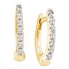 Image 1 : 0.08 CTW Prong-set Diamond Single Row Hoop Earrings 10KT Yellow Gold - REF-10W5K