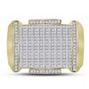 Image 2 : 0.64 CTW Mens Diamond Pointed Symmetrical Cluster Ring 10KT Yellow Gold - REF-89H9M