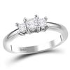 0.50 CTW Princess Diamond 3-stone Bridal Engagement Ring 14KT White Gold - REF-59K9W