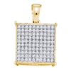 Image 1 : 0.30 CTW Pave-set Diamond Square Cluster Pendant 10KT Yellow Gold - REF-24Y2X