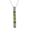 Genuine 0.35 ctw Peridot Necklace Jewelry 14KT White Gold - REF-26Y6F