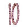 1.95 CTW Natural Pink Sapphire Hoop Earrings 14KT Rose Gold - REF-75N2F