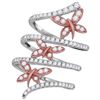 Image 1 : 1.06 CTW Diamond Triple Butterfly Bug Coil Ring 18KT White Gold - REF-194N9F