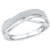 Image 1 : 0.12 CTW Diamond Crossover Ring 10KT White Gold - REF-18Y2X