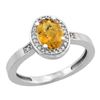 Image 1 : Natural 1.08 ctw Whisky-quartz & Diamond Engagement Ring 10K White Gold - REF-25R2Z