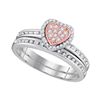 0.25 CTW Diamond Heart Bridal Wedding Engagement Ring 10KT Two-tone Gold - REF-26N9F