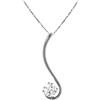 Genuine 0.50 ctw Diamond Anniversary Necklace Jewelry 14KT White Gold - REF-137N9R