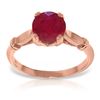 Image 1 : Genuine 2 ctw Ruby Ring Jewelry 14KT Rose Gold - REF-58H3X