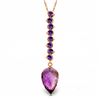 Genuine 11.05 ctw Amethyst Necklace Jewelry 14KT Rose Gold - REF-40N8R